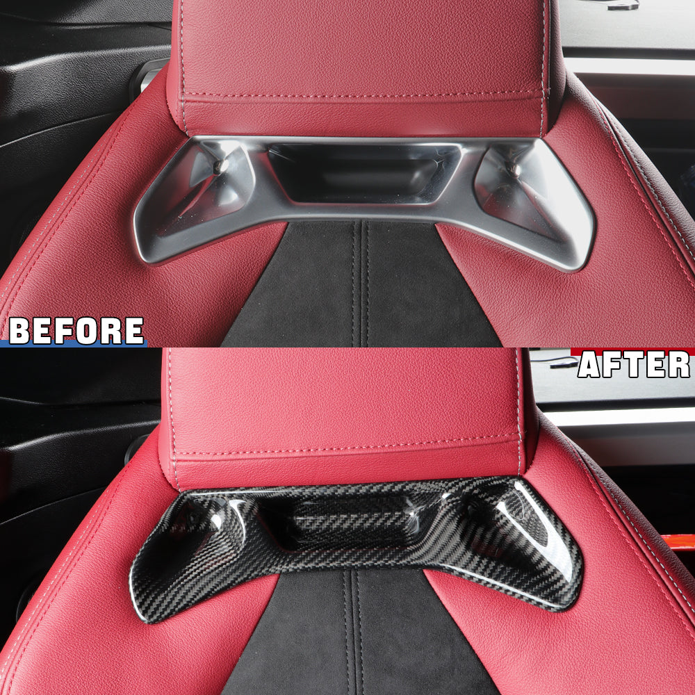 Have one to sell? Sell now 2pcs Dry Carbon Fiber Seat Headrest Trim Cover Fit For Supra A90 MK5 2019-2024