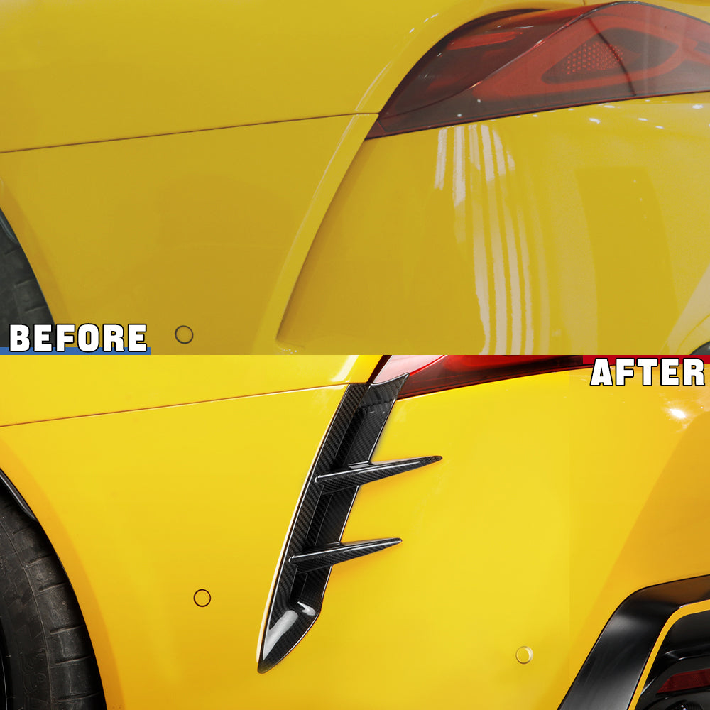 Dry Crabon Fiber Rear Bumper Diffuser Spoiler Rear Canards for Supra A90 MK5