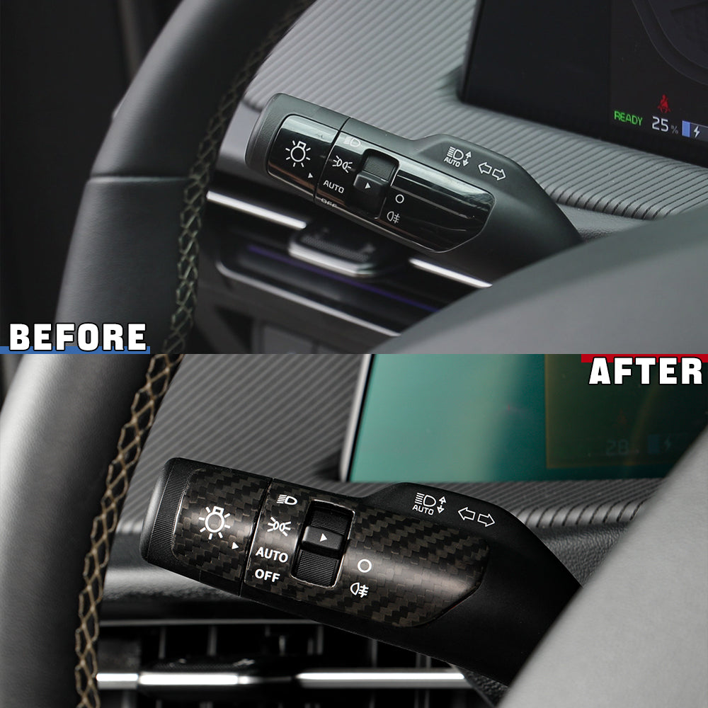 3pcs Matte Carbon Fiber Turn Signal Switch Panel Trims For KIA EV6 GT GT Line