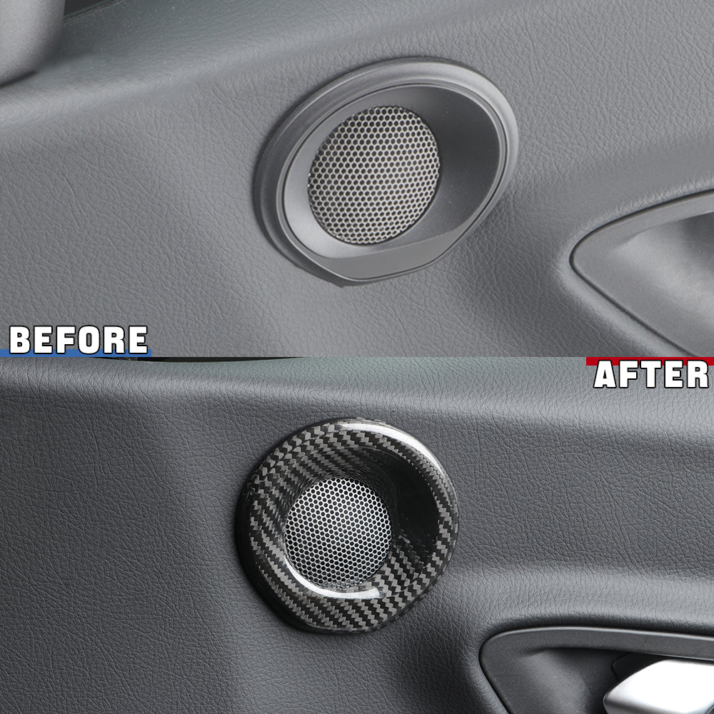 2pcs Dry Carbon Fiber Car Door Audio Speaker Cover Trim Fit For GR Supra MK5 A90