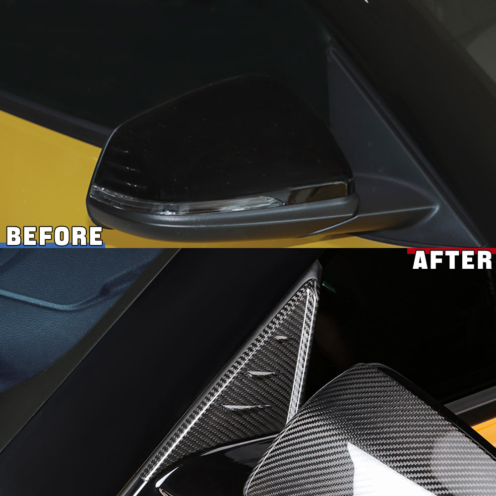 2pcs Real Carbon Fiber Wind Deflectors Fit For Toyota Supra GR A90 MK5 2019-2024