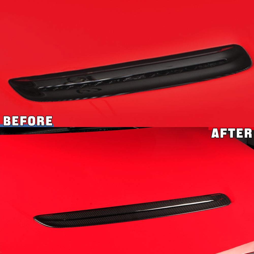 Carbon Fiber Front Hood Air Intake Grille Cover Fit For 11th Gen Civic TypeR FL5 (2023+) Type r Hood Vent Fender Intake Grille Cars Bonnet Air Flow Intake Cover(Bright black)