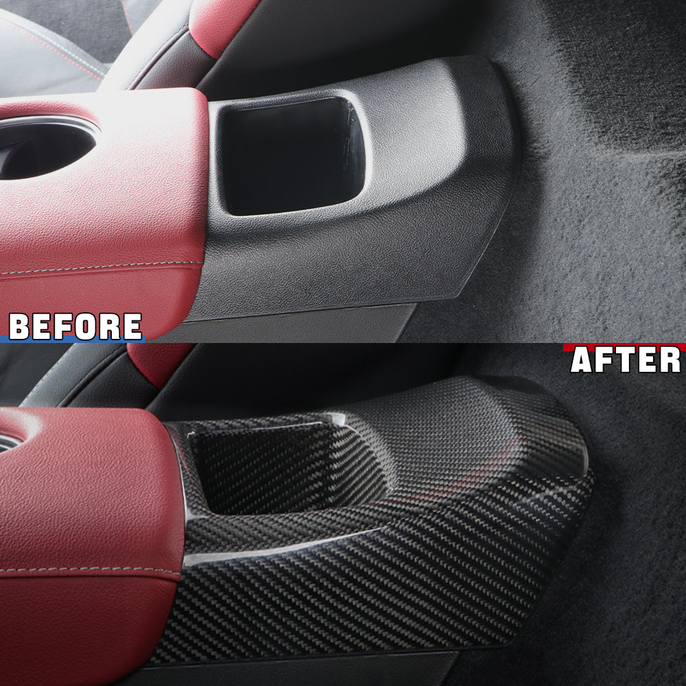1pcs Dry Carbon Fiber Armrest Storage Box Cover Fit For GR Supra MK5 A90 2019+