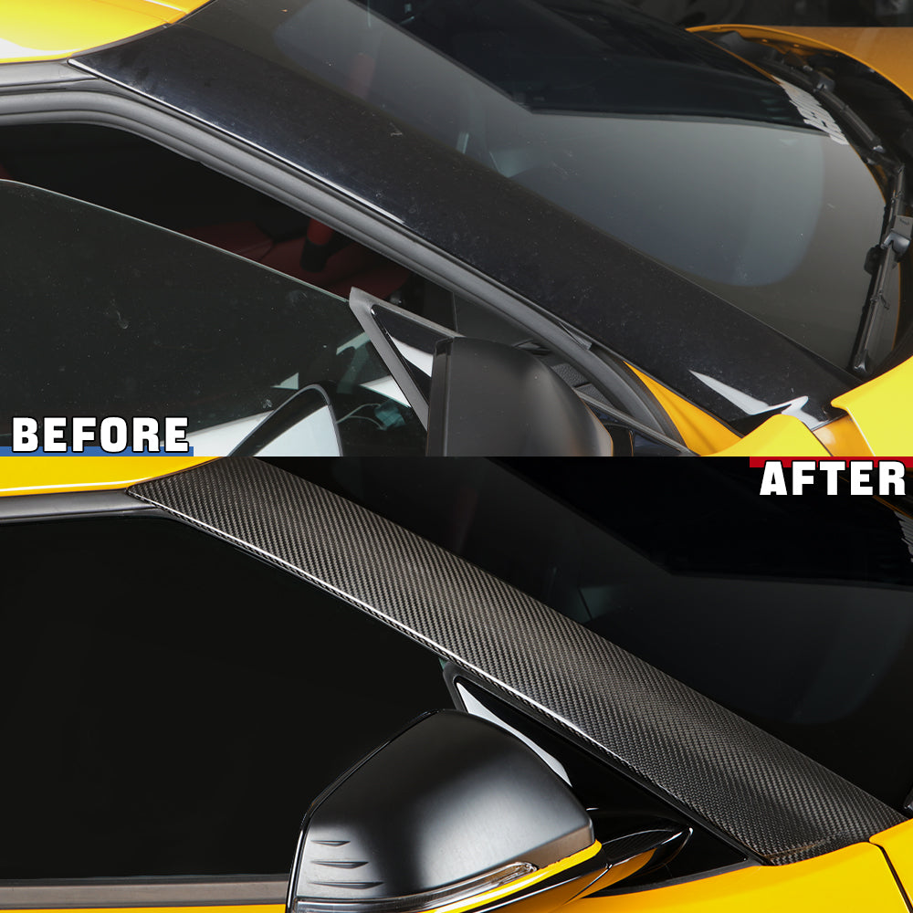 2pcs Dry Carbon Fiber Door A Pillars Cover For Toyota Supra MK5 A90 2019-2025 CREATECARBON CREATECARBON (197)