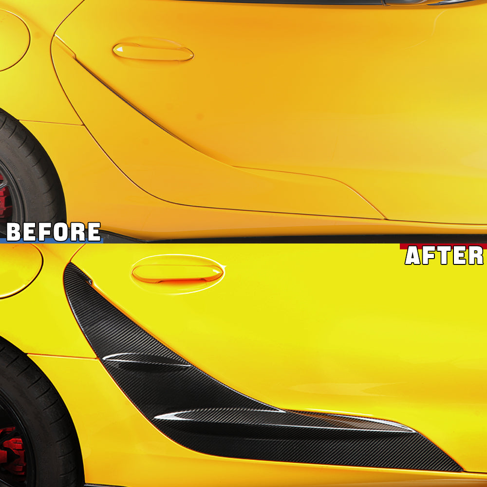 2pcs Dry Crabon Fiber Door Side Skirts Fender Trim For GR Supra A90 MK5 2019+