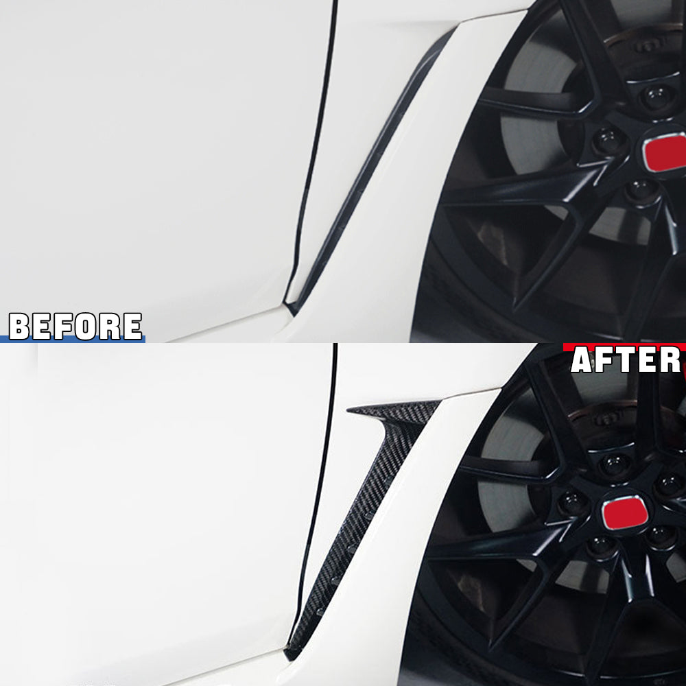 2pcs Matte Carbon Fiber Side Fender Cover Trim For 11th Civic Type R FL5 2023+