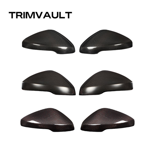 2pcs Carbon Fiber Side Rearview Mirror Guard Cover Fit for 11th Gen Civic Sedan Hatchback Type R FL5 Typer Reverse Mirror Shell Cover Rearview Mirror Overlay (Bright Black)