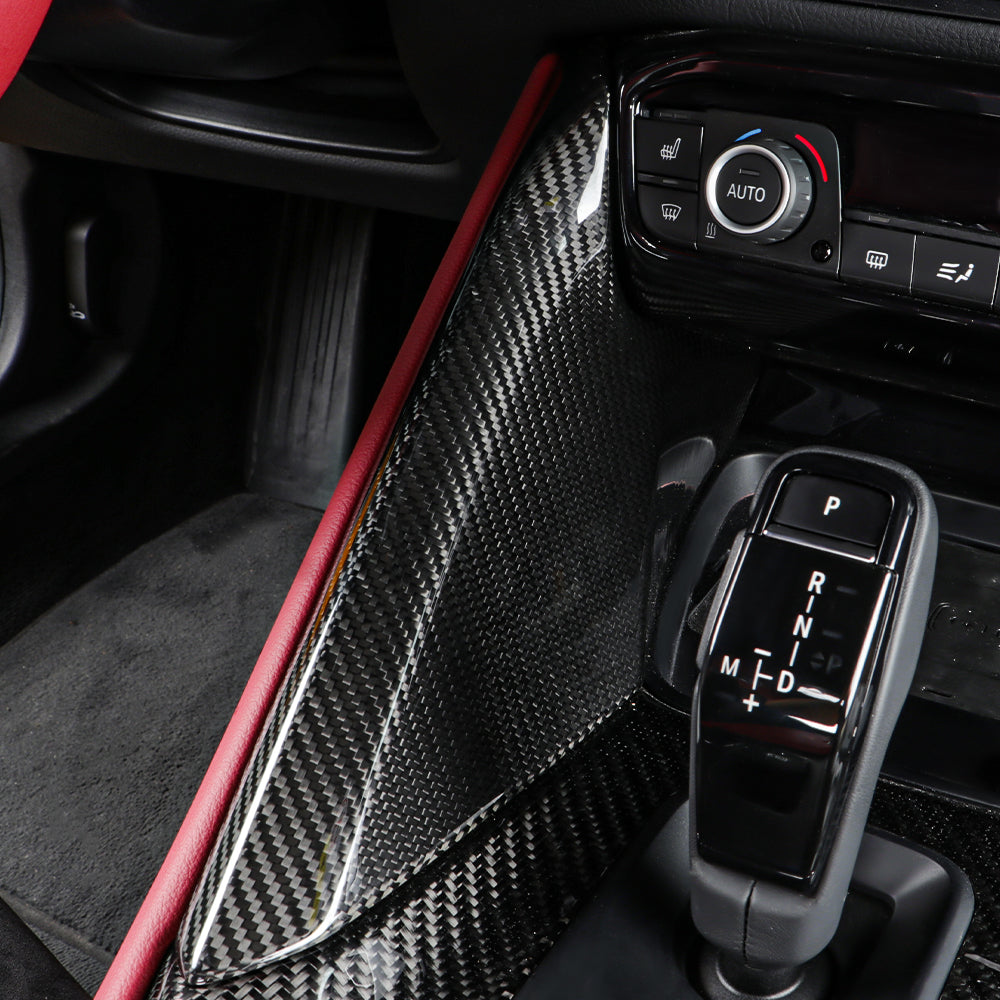 Carbon Fiber Center Console Armrest Cover Central Gear Shift Side Trim Panel Sticker for Supra GR A90 MK5 Dashboard Cover Interior Accessories Gloss (Automatic Left Hand Drive)