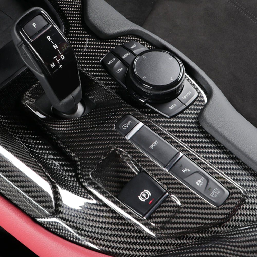 1pcs Real Carbon Fiber Gear Shift Panel Trim For GR Supra A90 MK5 2019+ (LHD)