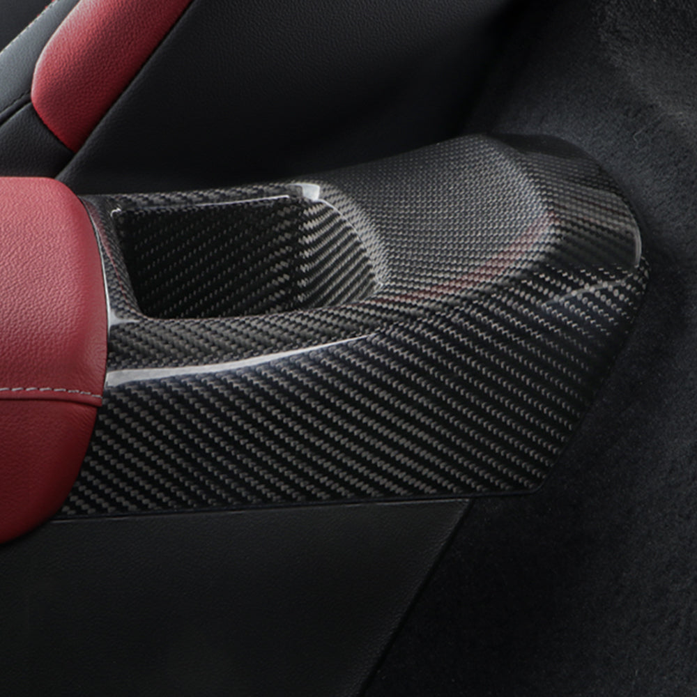 1pcs Dry Carbon Fiber Armrest Storage Box Cover Fit For GR Supra MK5 A90 2019+