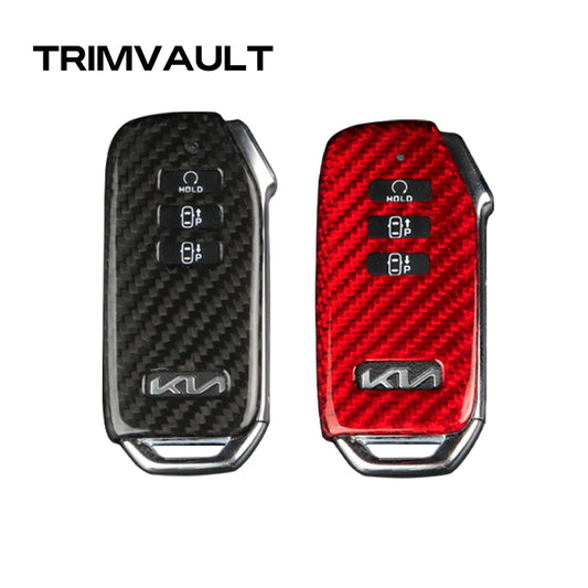 1pcs Real Carbon Fiber Key Fob Case Cover Protector Shell for Kia EV6 2021+