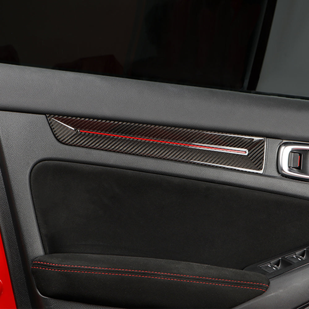 4pcs Real Carbon Fiber Inner Door Panel Stripes Trims For 11th Civic Type R FL5