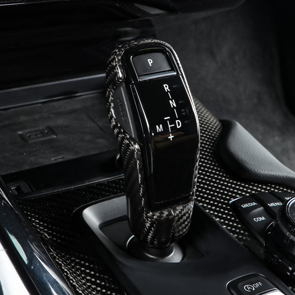 1pcs Real Carbon Fiber Gear Shift Knob Cover Trim Fit For GR Supra MK5 A90 2019+
