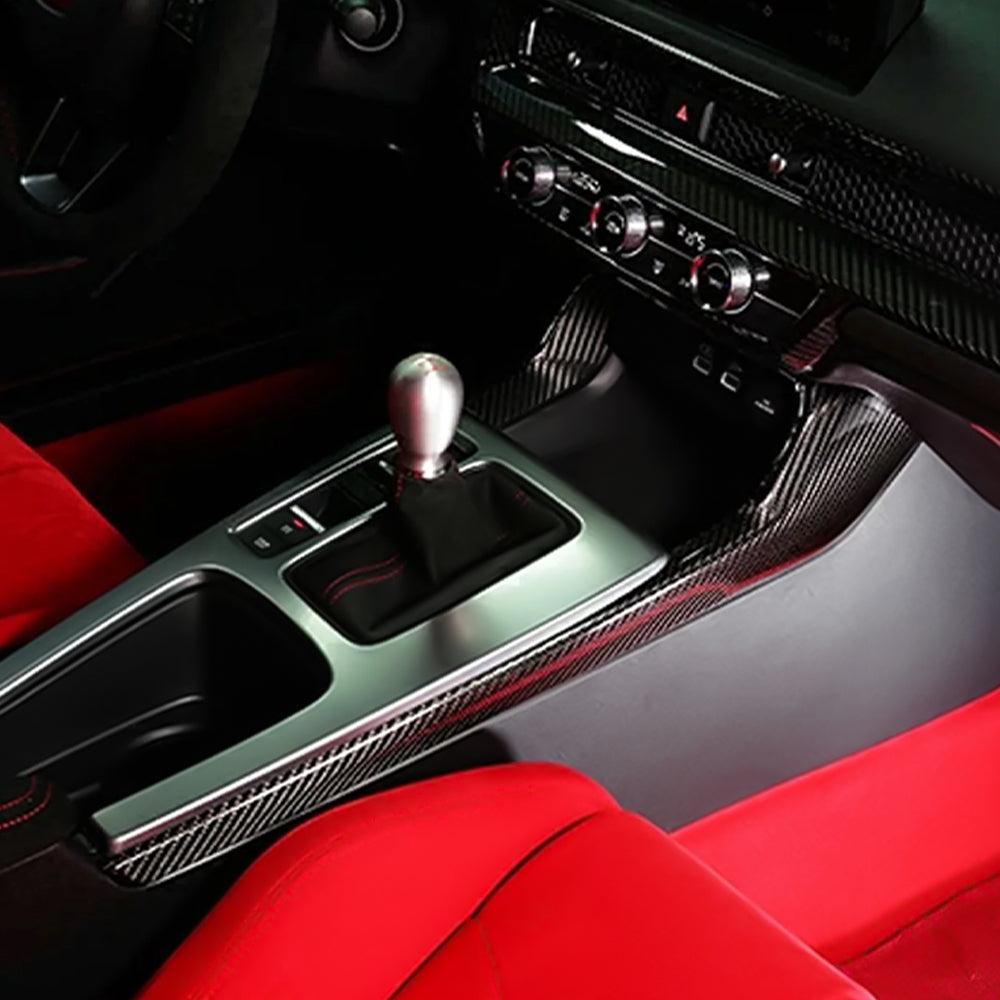 3pcs Matte Carbon Fiber Central Console Side Trim For Honda Civic Type R FL5 23+