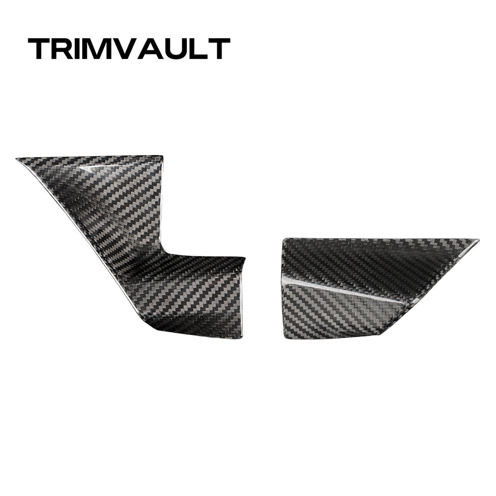 2pcs Dry Carbon Fiber Dashboard Panel Cover Trim For BMW M2 G87 2023-2024(LHD)