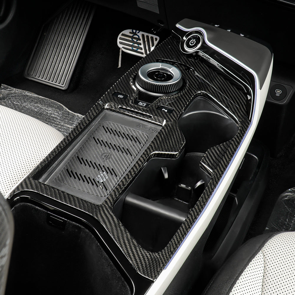 1pcs real carbon fiber center console cover for Kia EV6 GT Line 2022+ (LHD)