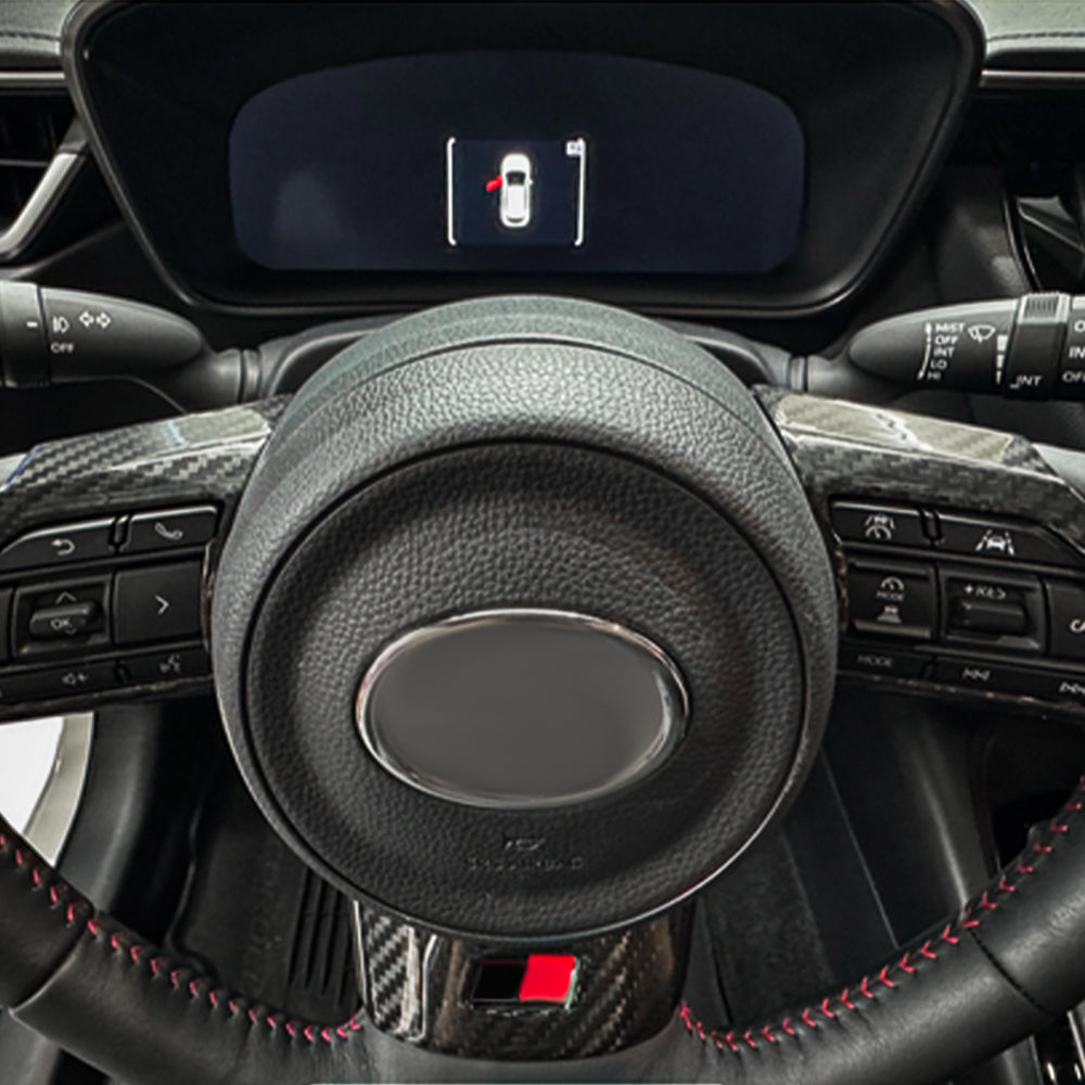 3pcs GLoss Carbon Fiber Steering Wheel Panel Cover Fit For Toyota GR Yaris 2021+