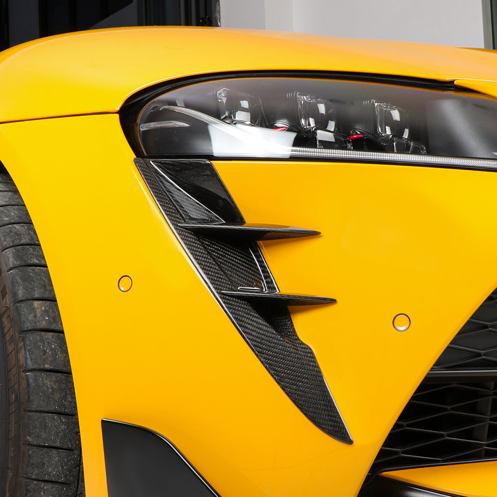 2pcs Carbon Fiber Front Fog Light Cover Front Bumper Spoiler for Supra A90 MK5