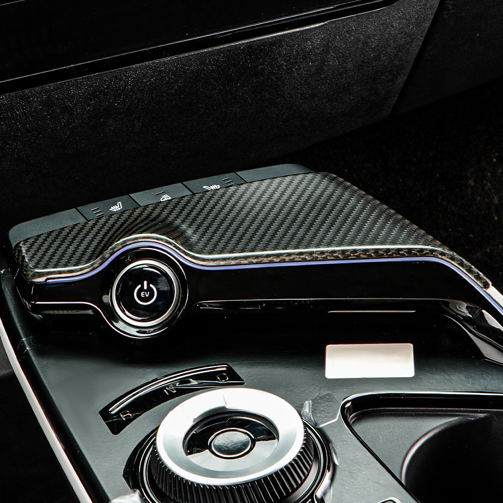 For KIA EV6 2021+ Real Carbon Fiber Central Control Panel Cover Trim (LHD)