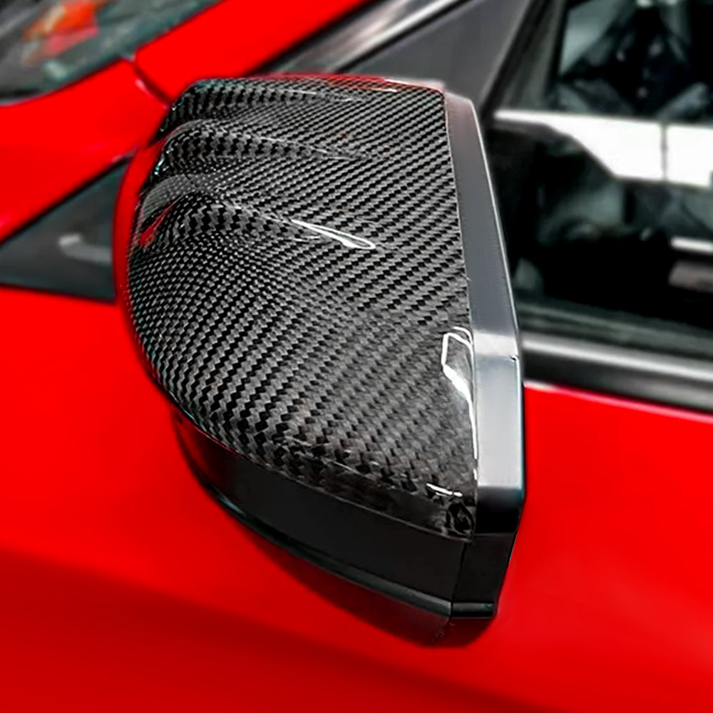 2pcs Carbon Fiber Rearview Mirror Cover Caps for Honda 10th Civic Type R FK8