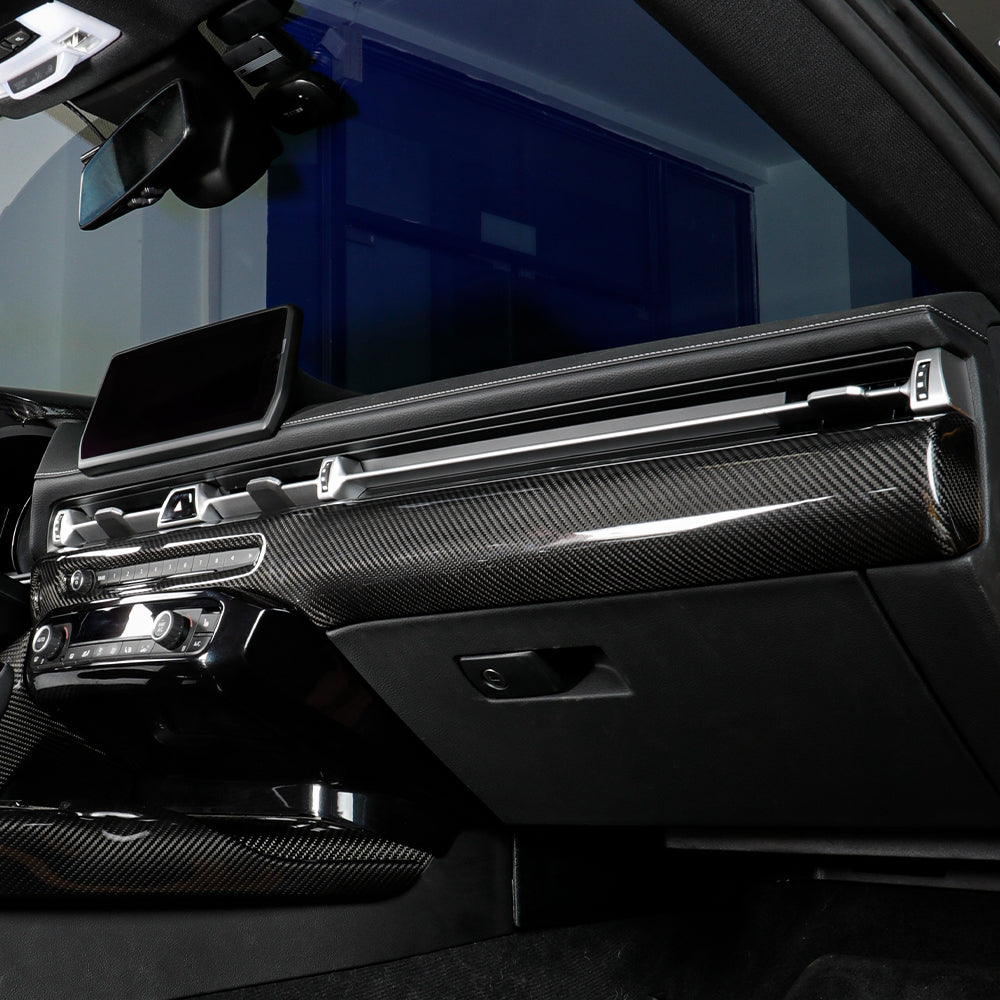Dry Carbon Fiber Dashboard Cover Trim Passenger Side Fit For Supra A90 MK5(LHD)