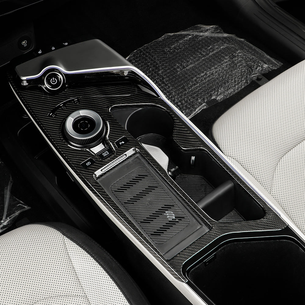 1pcs real carbon fiber center console cover for Kia EV6 GT Line 2022+ (LHD)