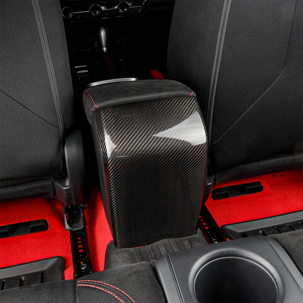 Carbon Fiber Armrest Rear Kick Protection Cover Trim For 11th Gen Type R FL5
