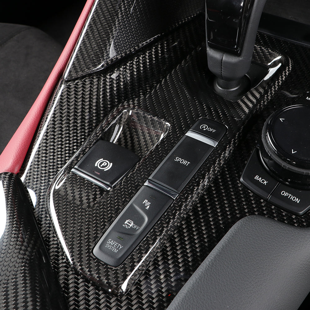 1pcs Real Carbon Fiber Gear Shift Panel Trim For GR Supra A90 MK5 2019+ (LHD)