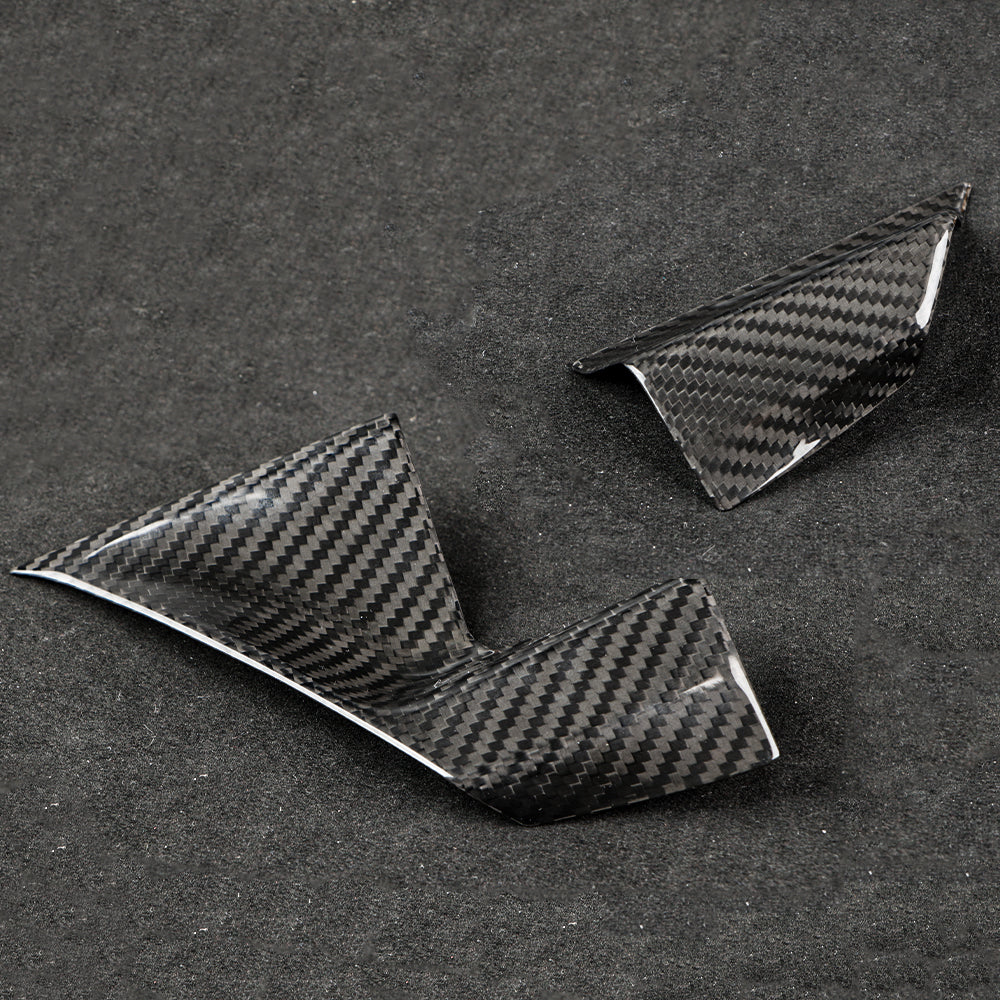2pcs Dry Carbon Fiber Dashboard Panel Cover Trim For BMW M2 G87 2023-2024(LHD)
