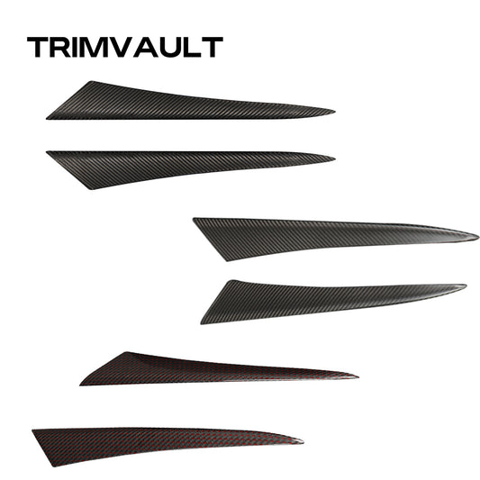 Real Carbon Fiber Front Headlight Eyebrow Cover Trim For 11th Gen Type R FL5