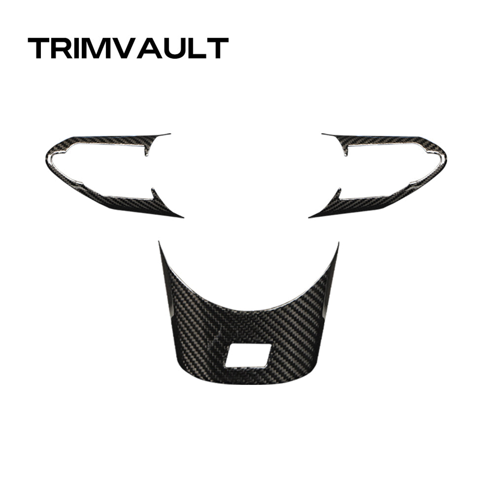 3pcs GLoss Carbon Fiber Steering Wheel Panel Cover Fit For Toyota GR Yaris 2021+