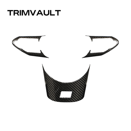 3pcs GLoss Carbon Fiber Steering Wheel Panel Cover Fit For Toyota GR Yaris 2021+