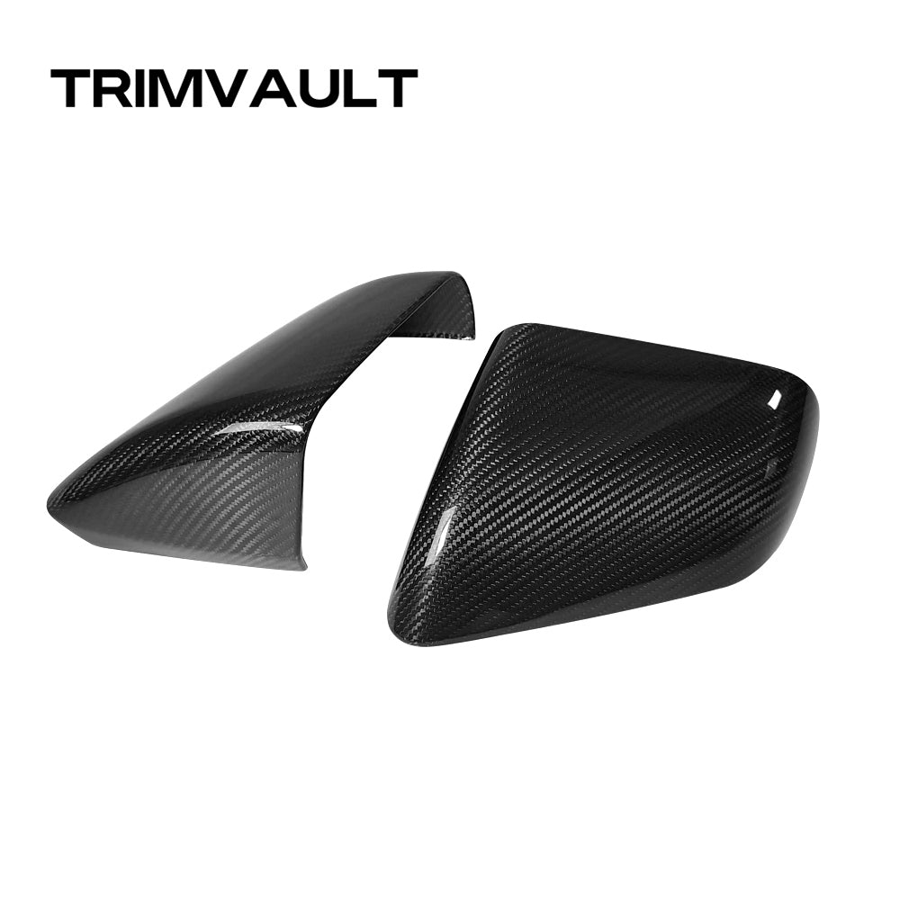 2pcs Real Carbon Fiber Side Rearview Mirror Cover Caps For Mustang S650 2024+