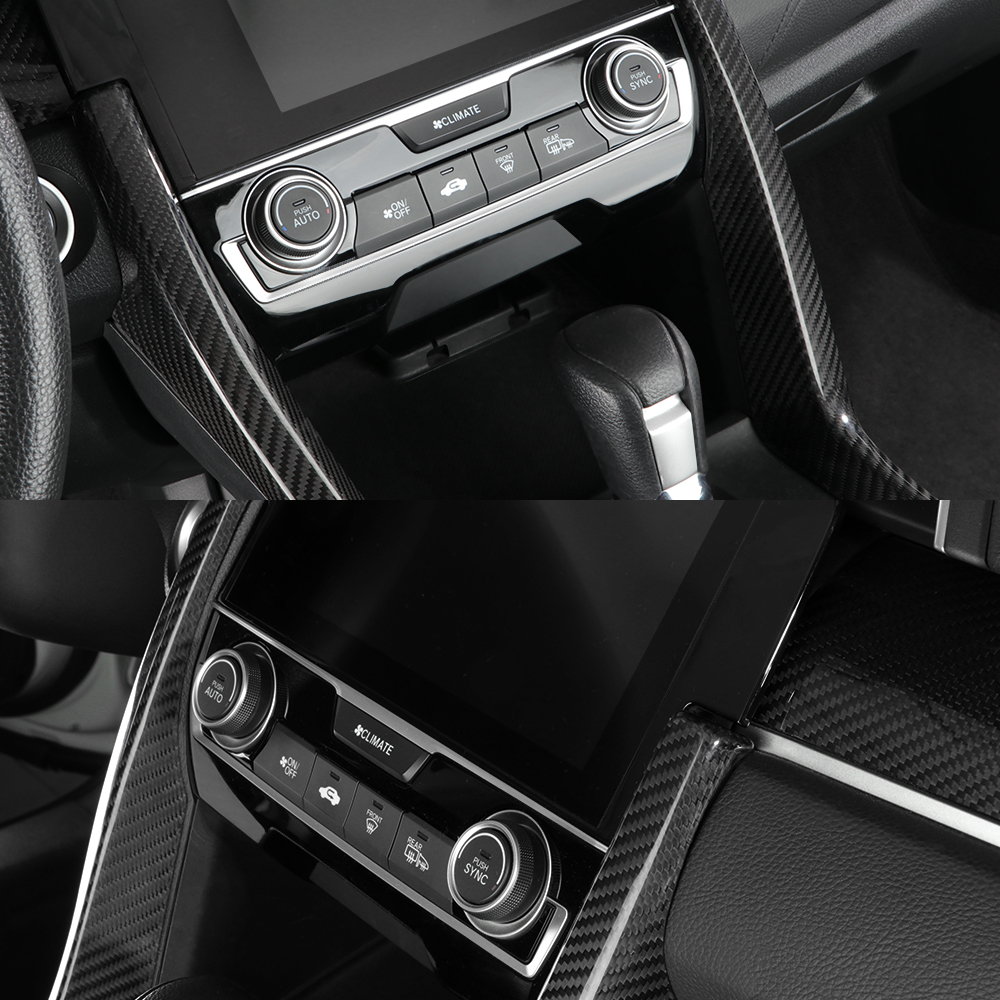 Real Carbon Fiber Gear Shift Side Panel Cover Trim For Honda Civic Type R FK8