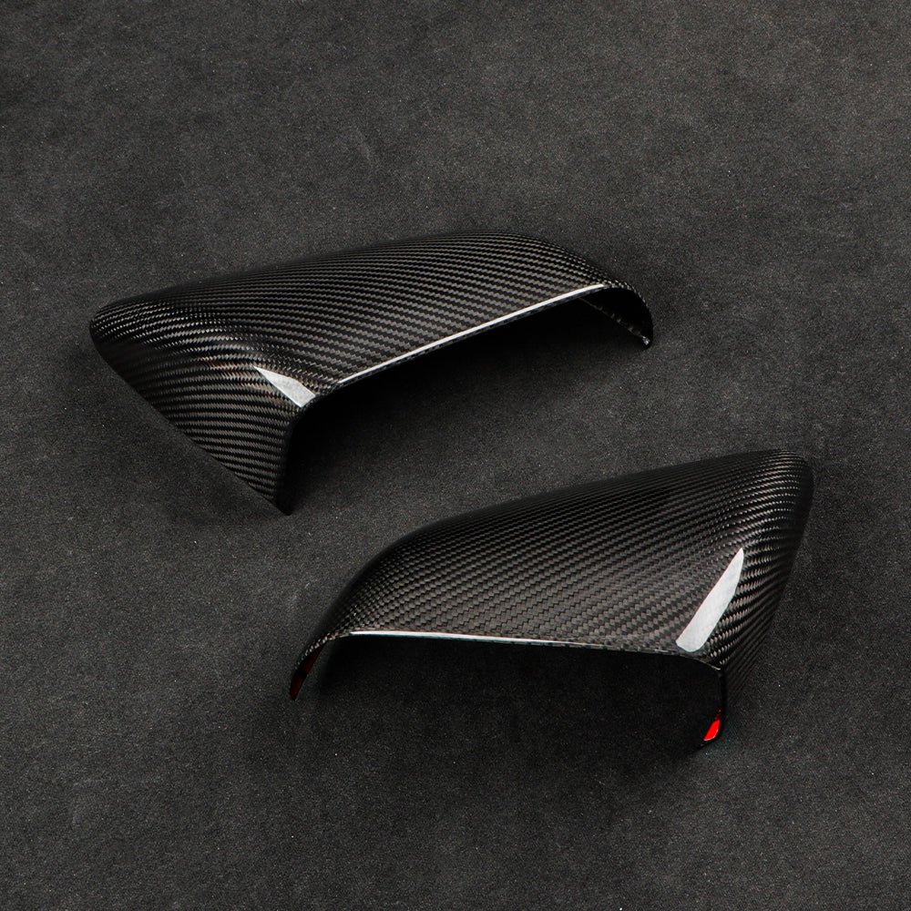 2pcs Real Carbon Fiber Side Rearview Mirror Cover Caps For Mustang S650 2024+