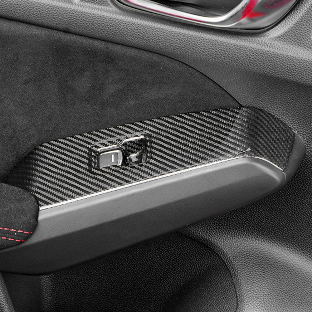 4pcs Real Carbon Fiber Window Lift Button Panel Cover For Honda Civic Type R FL5