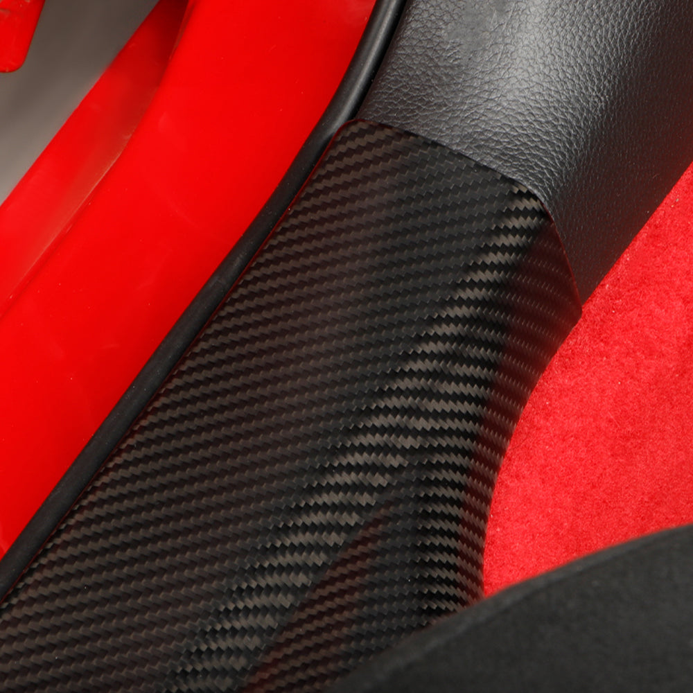 2pcs Real Carbon Fiber Car Door Pedal Kick Cover Fit for 11th Gen Civic Type R FL5 Typer Door Sill Cover Front and Rear Door Kick Panels Strip Overlay Accessories (2pcs Rear Door Gloss)