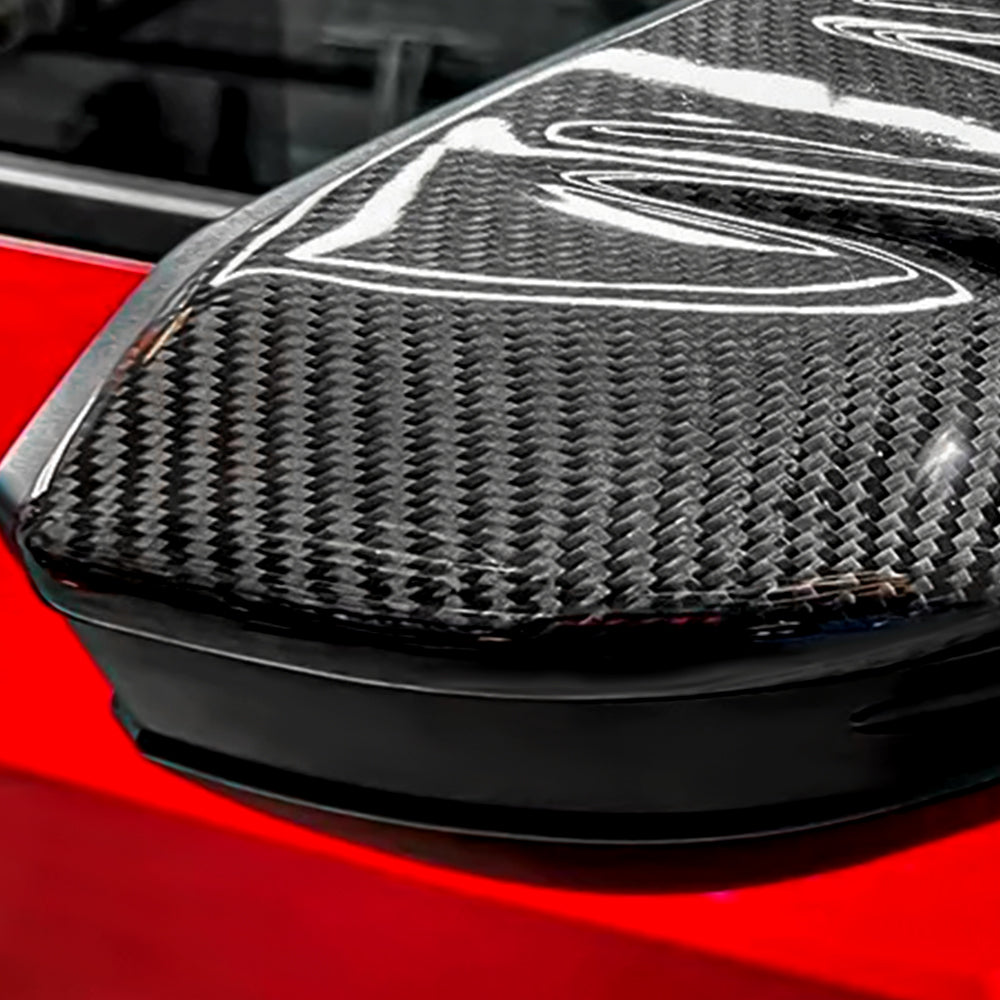 2pcs Carbon Fiber Rearview Mirror Cover Caps for Honda 10th Civic Type R FK8