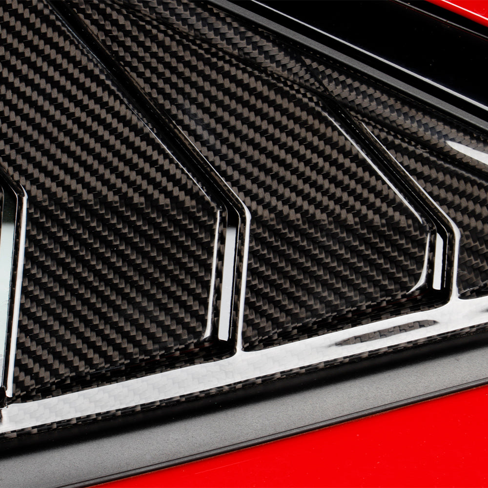 2pcs Gloss Carbon Fiber Rear Side Window Louvers For 11th Civic Type R FL5 2023+