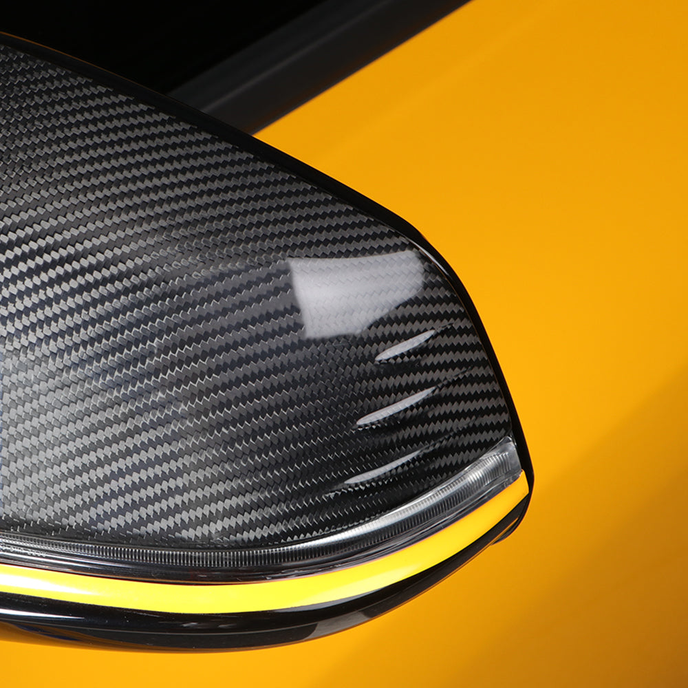 2pcs Dry Carbon Fiber Side Rearview Mirror Cover Caps For GR Supra MK5 A90 2019+