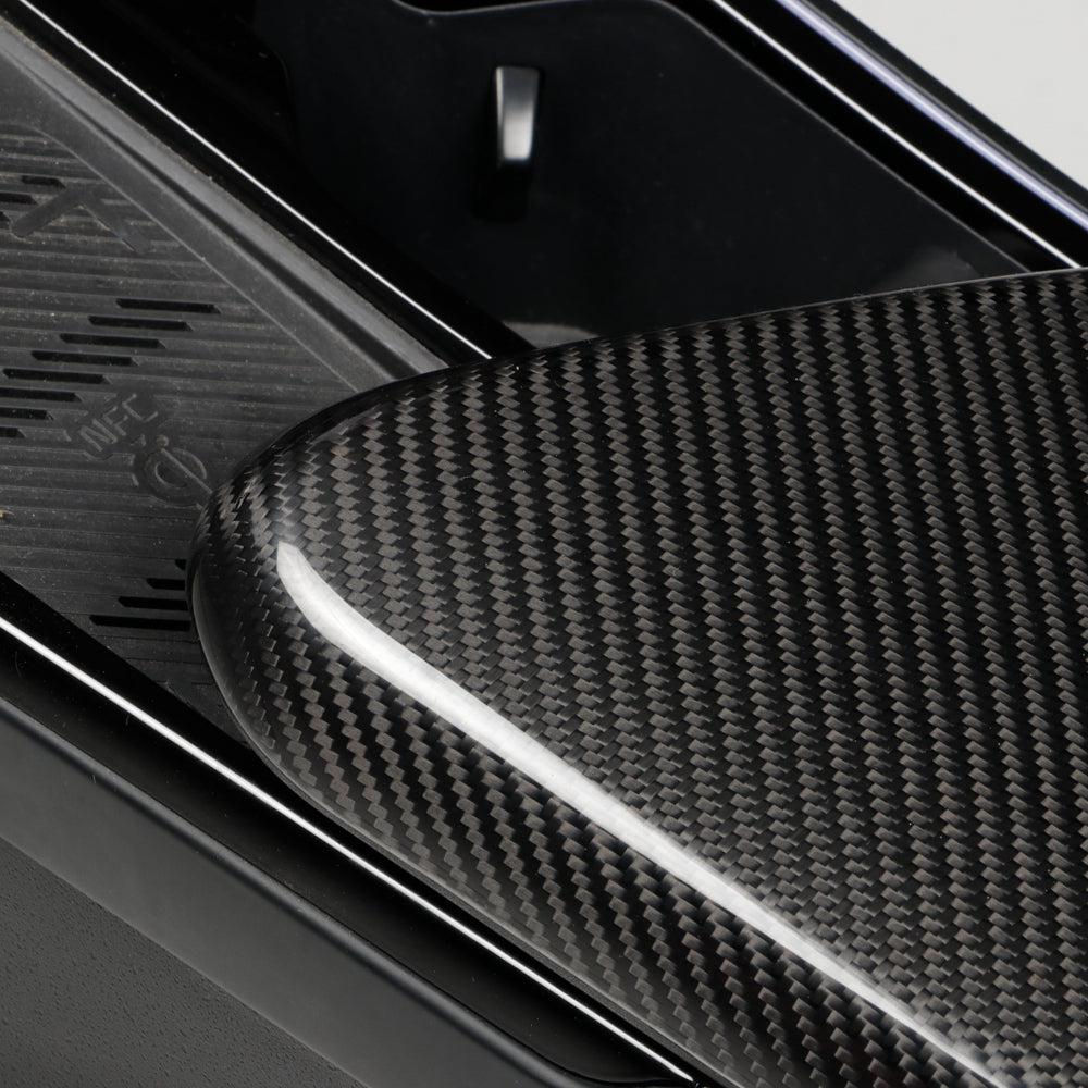 Real Carbon Fiber Central Console Armrest Panel Cover Fit for KIA EV6 2021-2024 Armrest Storage Box Mat