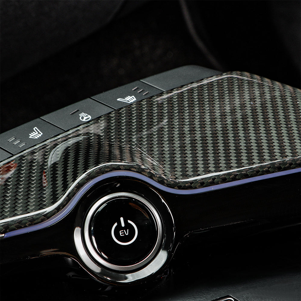 For KIA EV6 2021+ Real Carbon Fiber Central Control Panel Cover Trim (LHD)