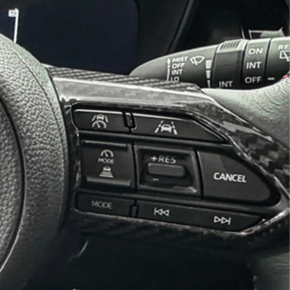 3pcs GLoss Carbon Fiber Steering Wheel Panel Cover Fit For Toyota GR Yaris 2021+