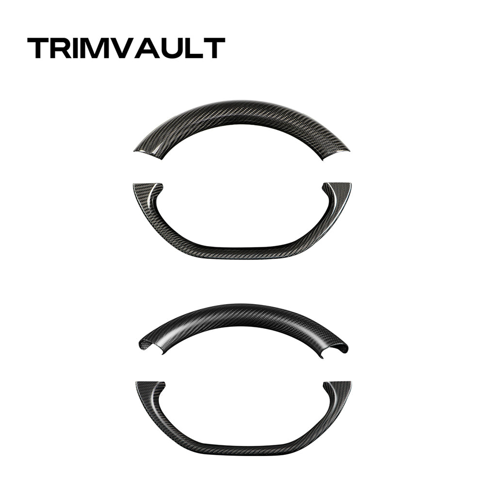2PCS Real Carbon Fiber Car Steering Wheel Cover For Kia EV6 GT GT Line