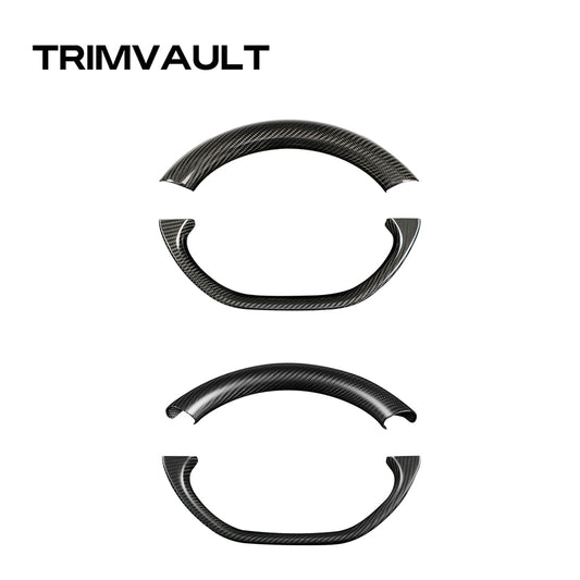 2PCS Real Carbon Fiber Car Steering Wheel Cover For Kia EV6 GT GT Line