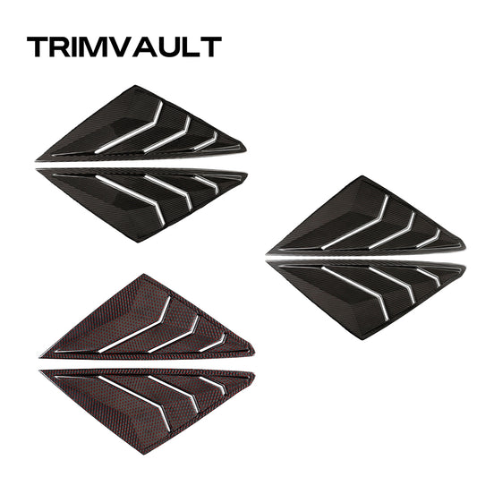 2pcs Gloss Carbon Fiber Rear Side Window Louvers For 11th Civic Type R FL5 2023+