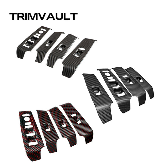 4pcs Real Carbon Fiber Window Lift Button Panel Cover For Honda Civic Type R FL5