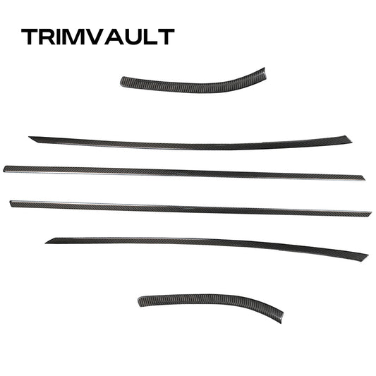 6pcs Dry Carbon Fiber Window Molding Trim For Toyota Supra MK5 A90 2019-2025