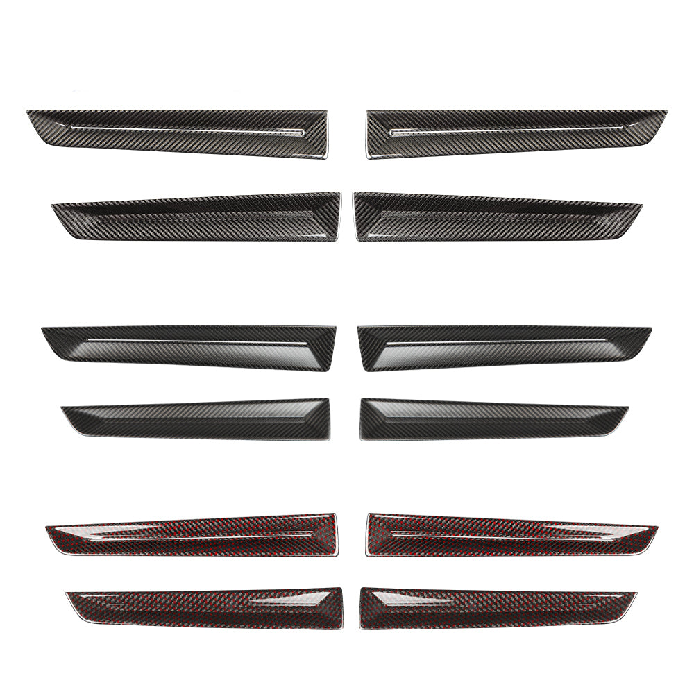 4Pcs Real Carbon Fiber Car Door Panel Cover Trim Fit for 11th Gen Civic Type r FL5 Typer Car Door Panel Protector Cover Car Interior Door Armrest Protection (Bright Black)