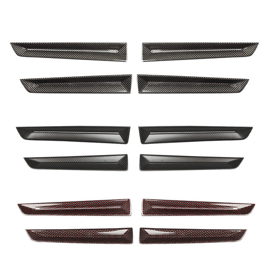 4Pcs Real Carbon Fiber Car Door Panel Cover Trim Fit for 11th Gen Civic Type r FL5 Typer Car Door Panel Protector Cover Car Interior Door Armrest Protection (Bright Black)